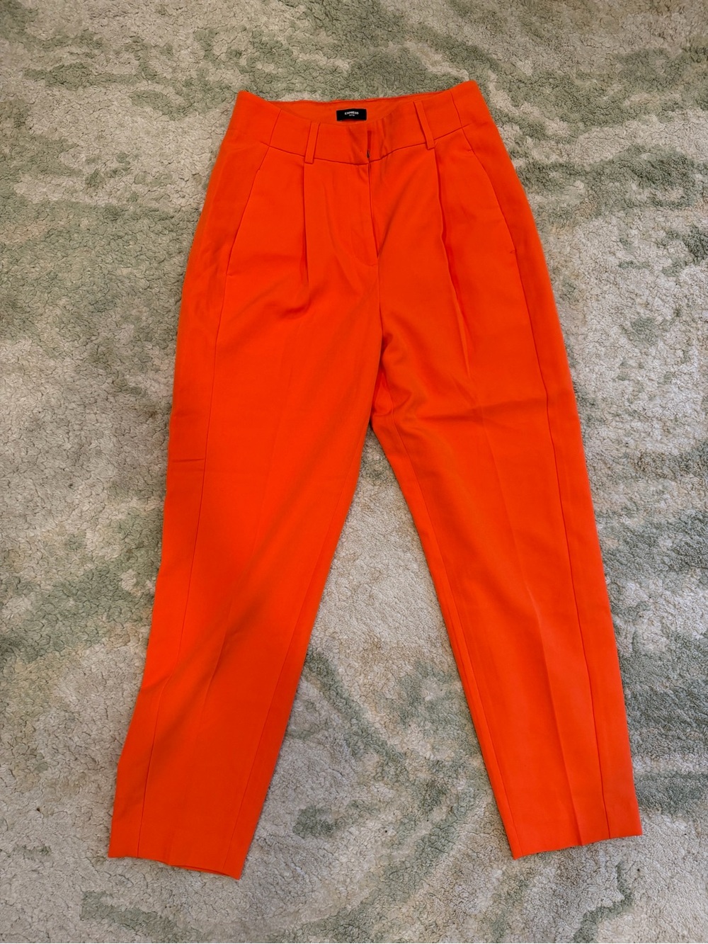 Bright Orange High-Waist Trousers